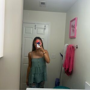 Paper Crane Green Tiered Camisole